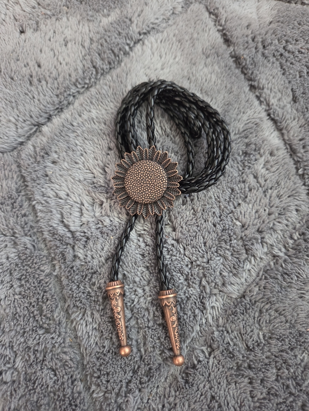 Copper Sunflower Bolo Tie Festival Western Southwestern Fairy Whimsical Boho